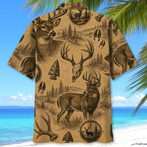 Deer Hunting Vintage Artwork Hawaiian Shirt