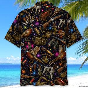 Retro Pheasant Hunting Colorful Hawaiian Shirt