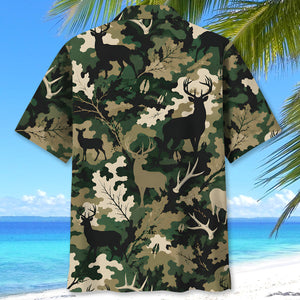 Woodland Deer Camo Hawaiian Shirt