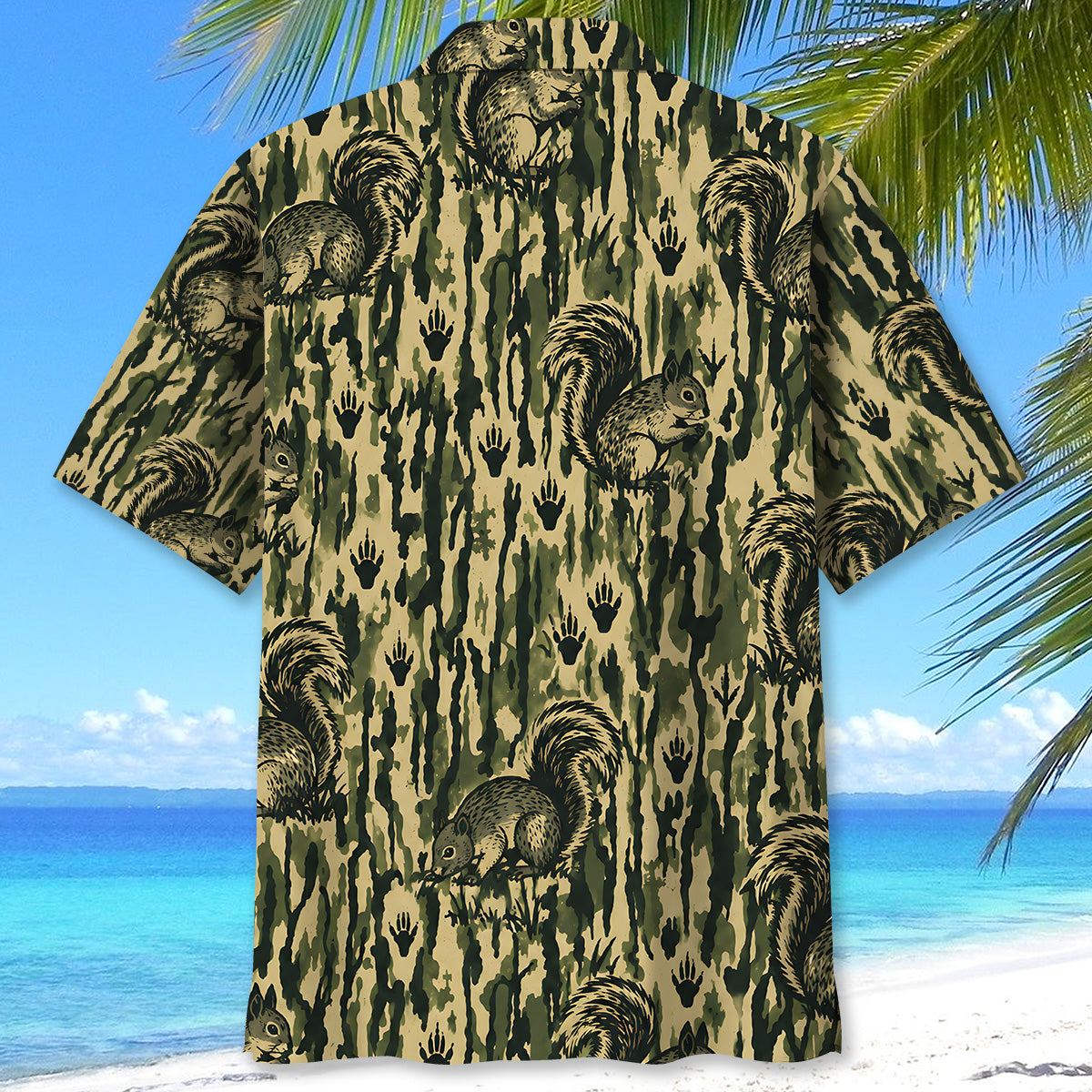 Squirrel Stripe Camouflage Hawaiian Shirt