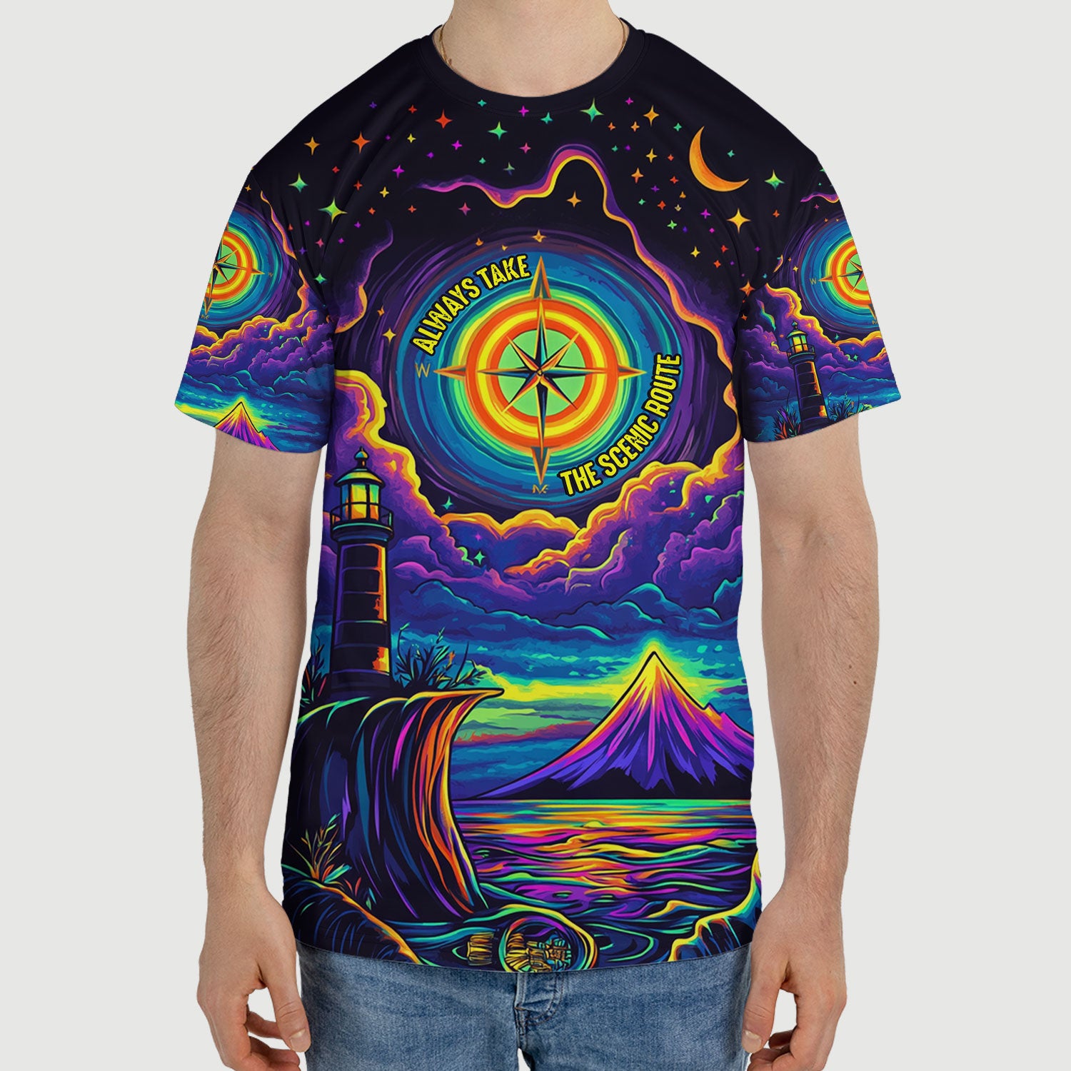 Always Take The Scenic Route All Over Print Shirt