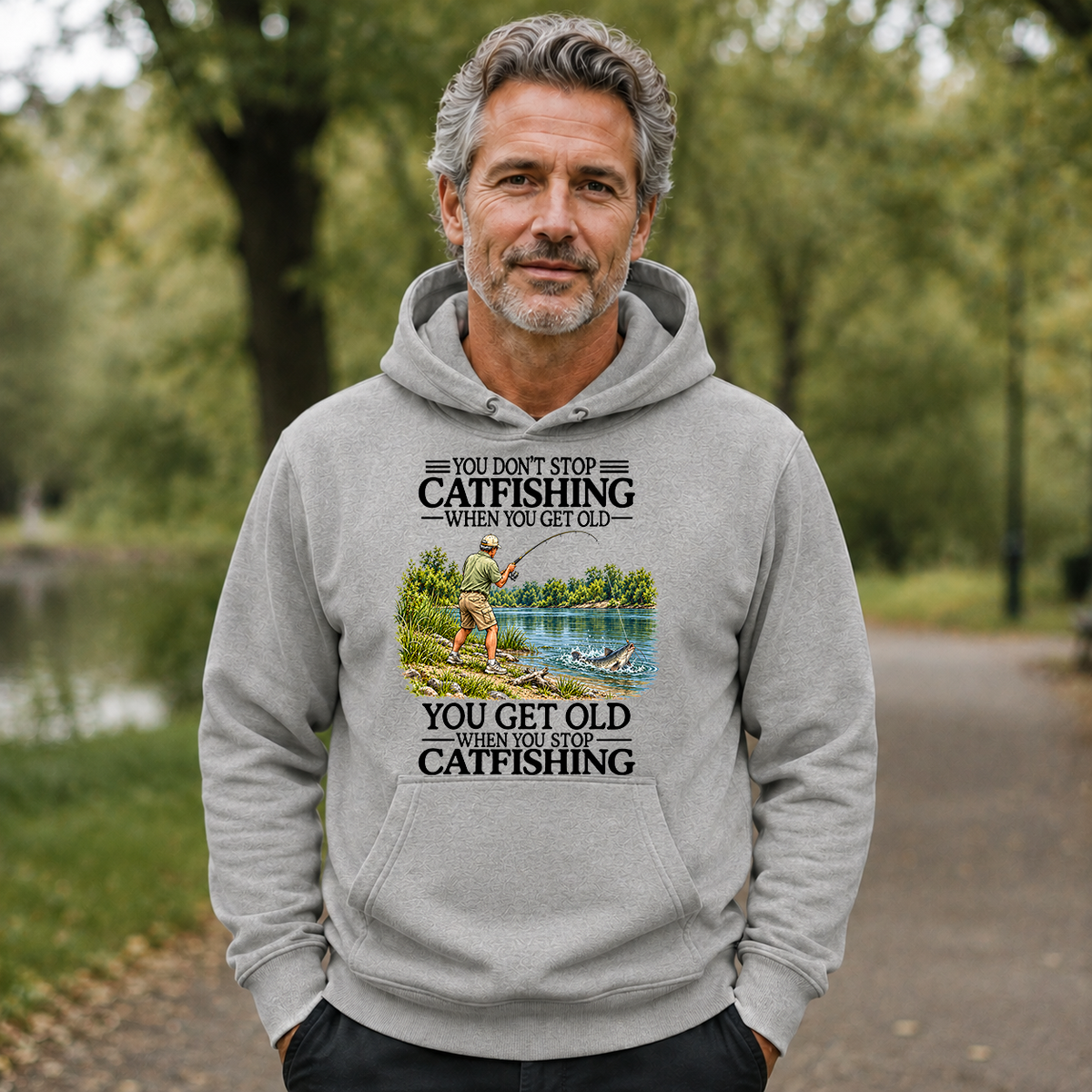 Don't Stop Cat Fishing Vintage - 5-HS2D-Ash