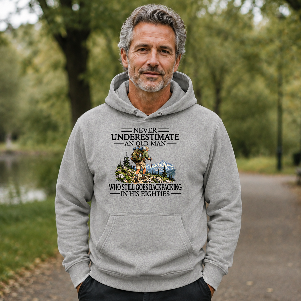 Never Underestimate An Old Man Backpacking 80s - 5-HS2D-Ash