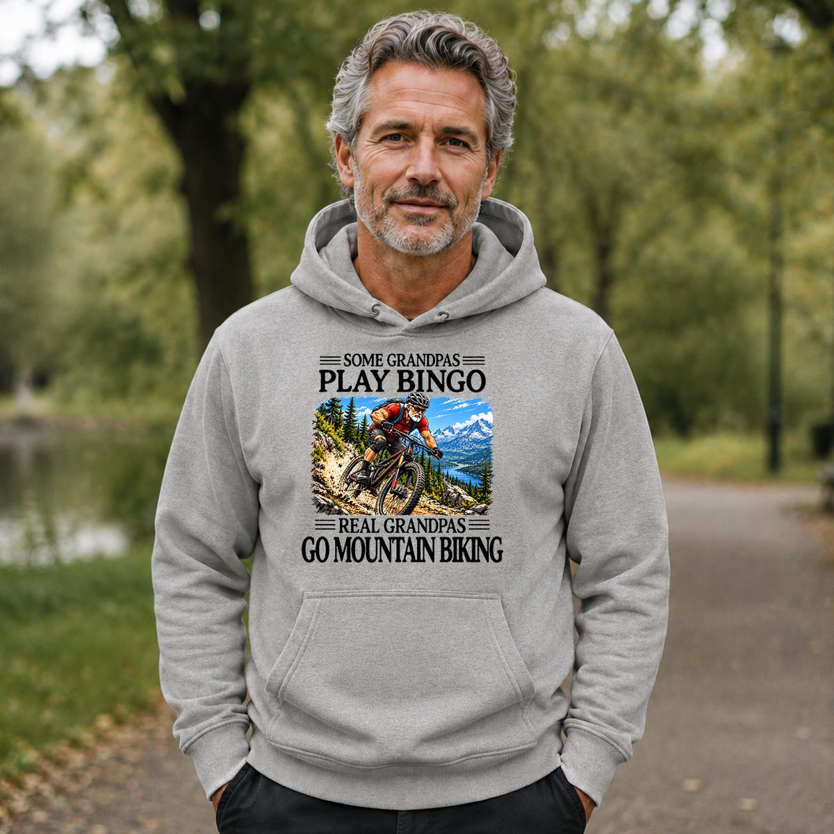 Some Grandpas Play Bingo Real Grandpas Go Mountain Biking - 5-HS2D-Ash