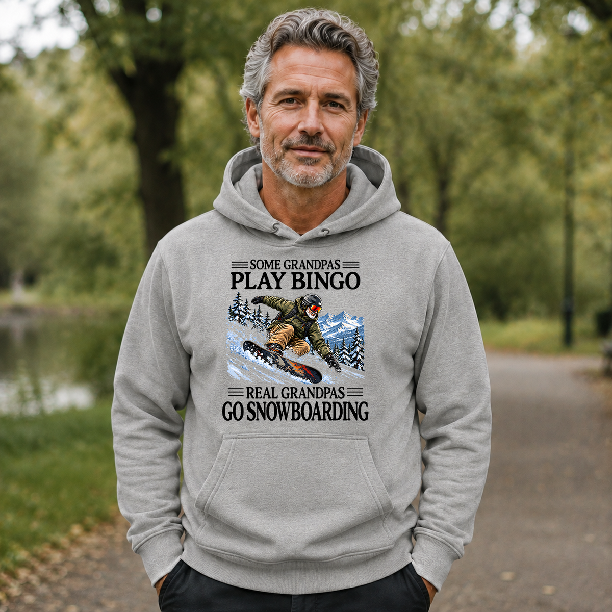 Some Grandpas Play Bingo Real Grandpas Go Snowboarding - 5-HS2D-Ash