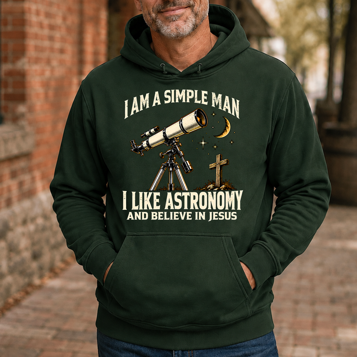 I Am Simple Man I Like Astronomy - 5-HS2D-ForestGreen