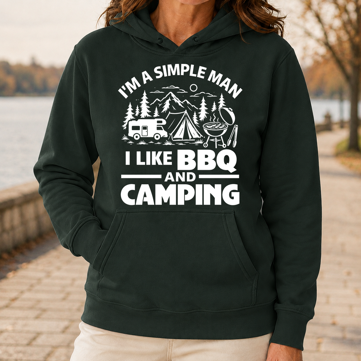 I Like BBQ And Camping - 5-HS2D-ForestGreen