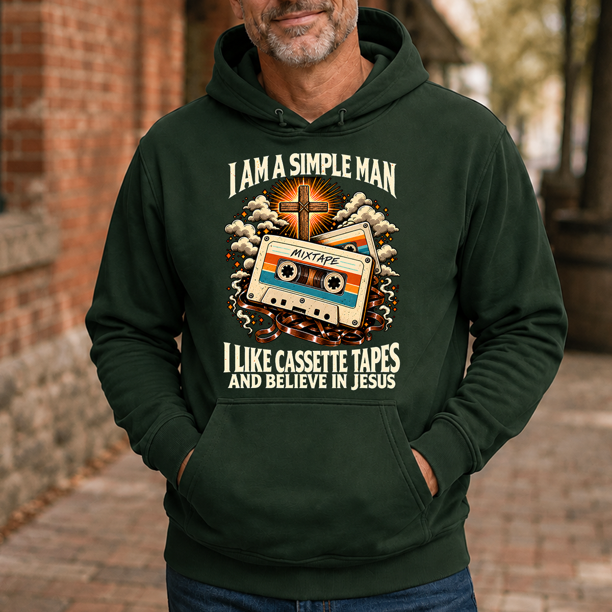 I Like Cassette Tapes & Believe In Jesus - 5-HS2D-ForestGreen
