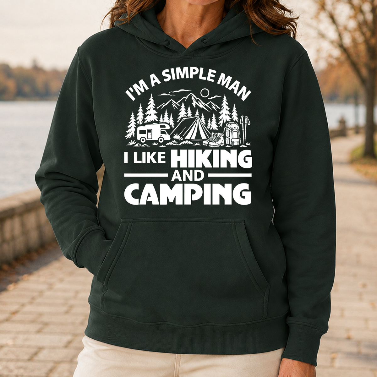 I Like Hiking And Camping - 5-HS2D-ForestGreen