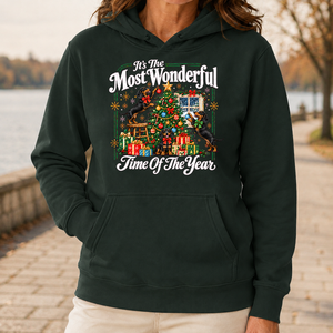 Wonderful Christmas Dachshund - 5-HS2D-ForestGreen