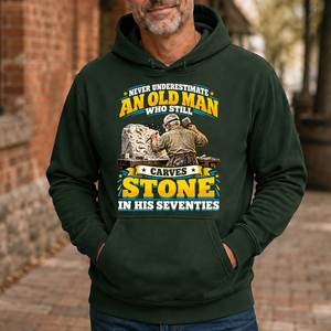 Yellow An Old Man Still Carves Stone In His Seventies - 5-HS2D-ForestGreen