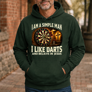 I Am Simple Man I Like Darts - 5-HS2D-ForestGreen