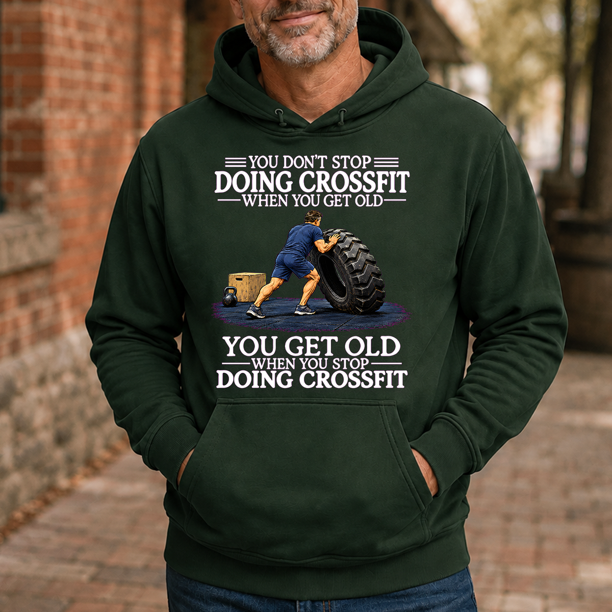 Old Man Don't Stop CrossFit - 5-HS2D-ForestGreen