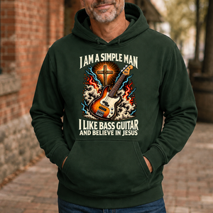 I Like Bass Guitar & Believe In Jesus - 5-HS2D-ForestGreen