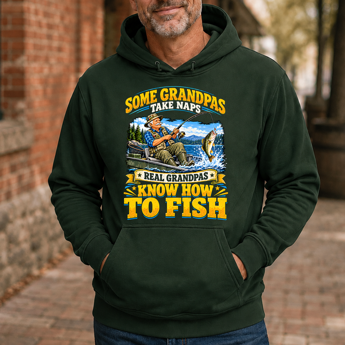 Real Grandpas Know How To Fish - 5-HS2D-ForestGreen
