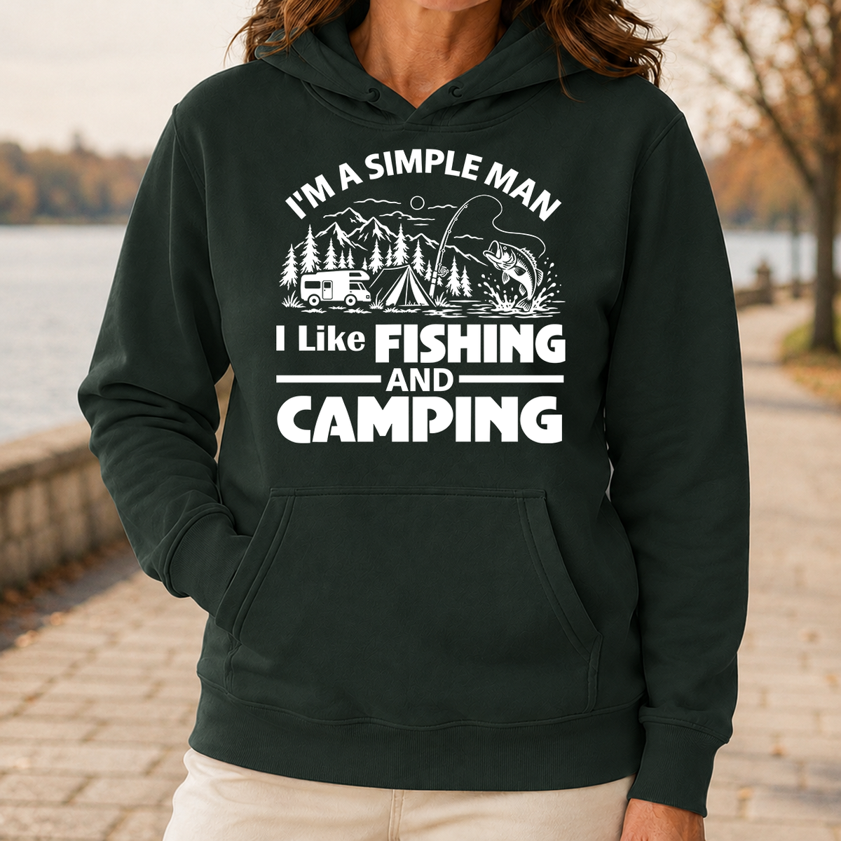 I Like Fishing And Camping - 5-HS2D-ForestGreen