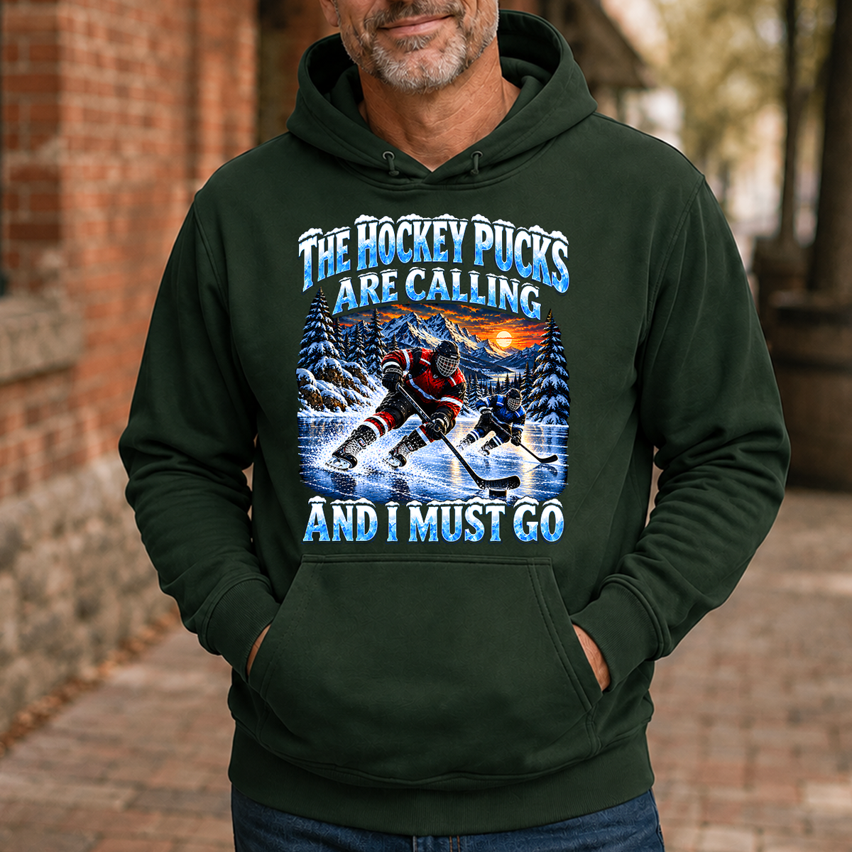 Hockey Pucks Are Calling And I Must Go - 5-HS2D-ForestGreen