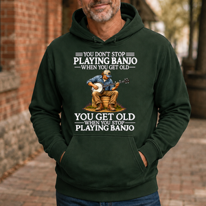 Old Man Don't Stop Playing Banjo - 5-HS2D-ForestGreen