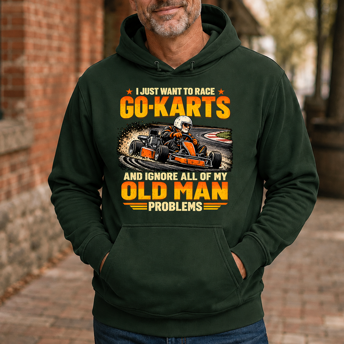 I Just Want To Race Go-Karts - 5-HS2D-ForestGreen