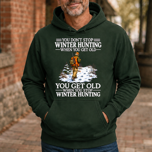 Old Man Don't Stop Winter Hunting - 5-HS2D-ForestGreen