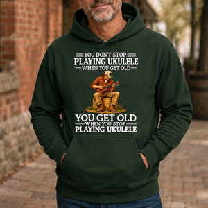 Old Man Don't Stop Playing Ukulele - 5-HS2D-ForestGreen