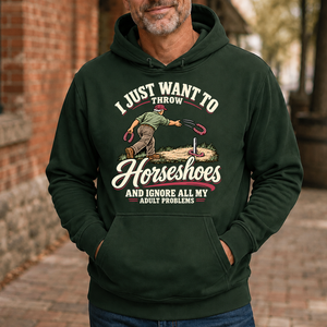 I Just Want To Throw Horseshoes & Ignore All Adult Problems - 5-HS2D-ForestGreen