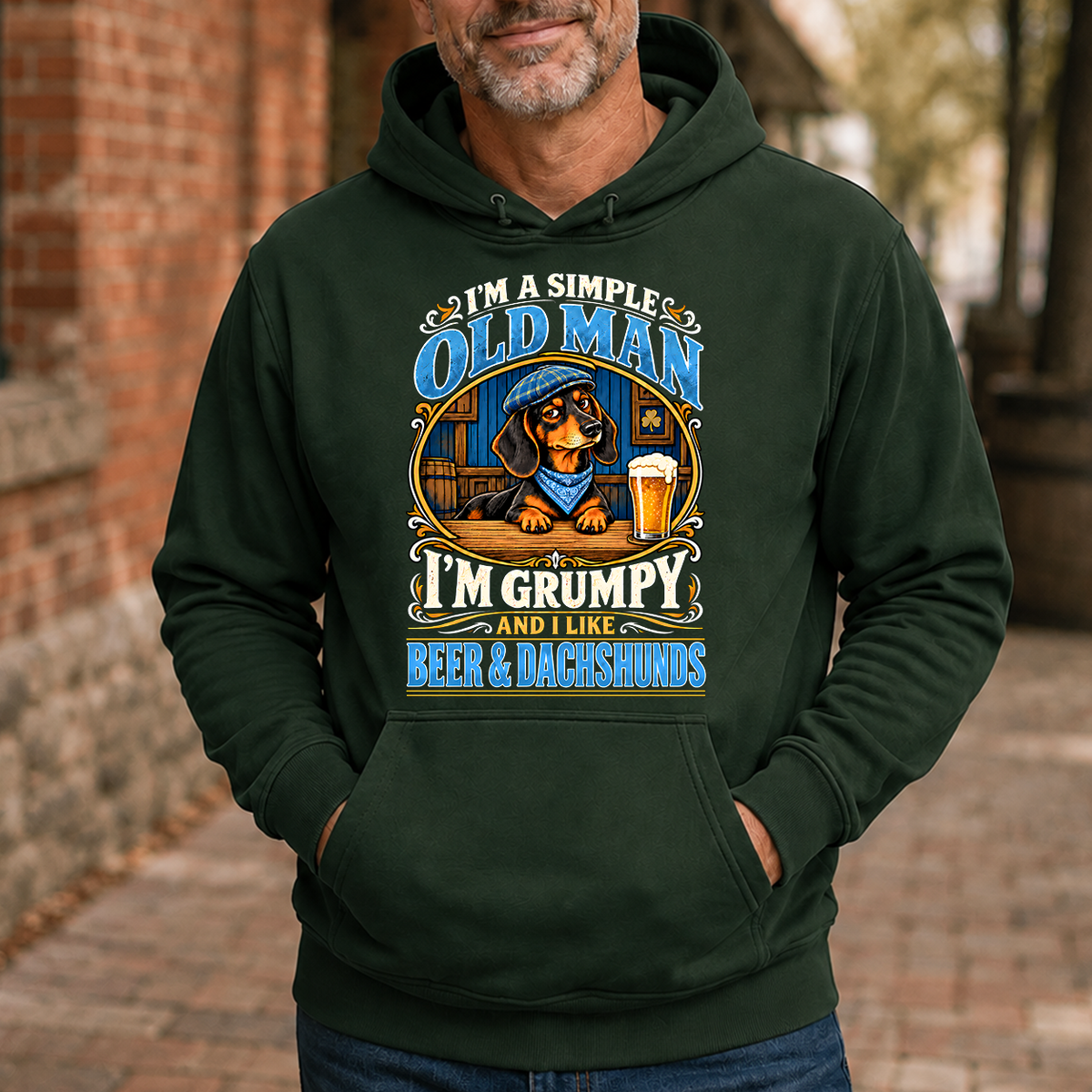 Funny I Like Beer & Dachshunds - 5-HS2D-ForestGreen