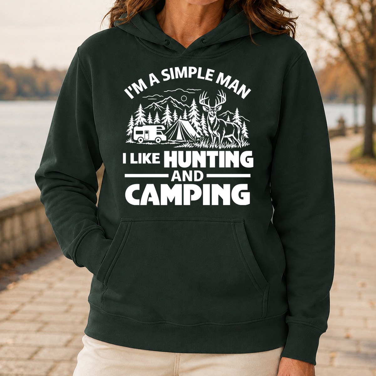 I Like Hunting And Camping - 5-HS2D-ForestGreen