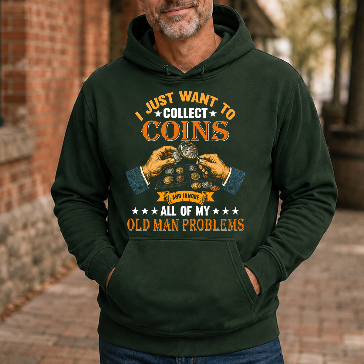 Vintage I Just Want To Collect Coins - 5-HS2D-ForestGreen