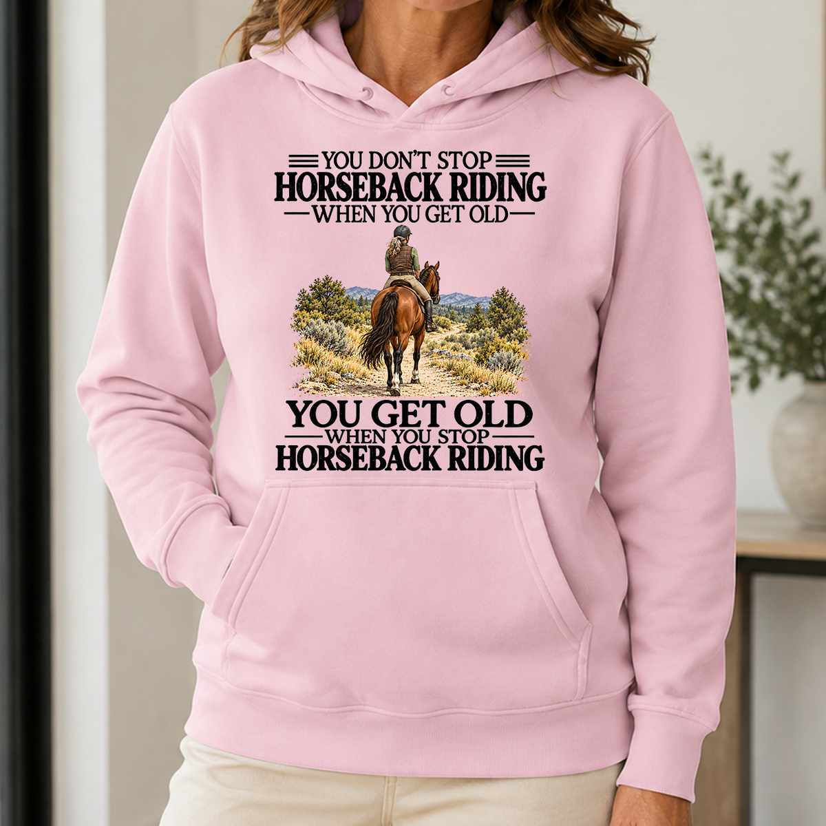 Don't Stop Horseback Riding - 5-HS2D-LightPink