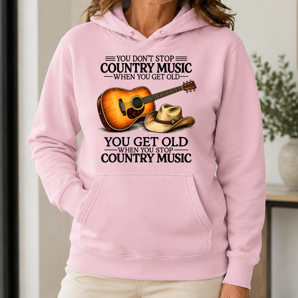Don't Stop Playing Country Music Vintage Art - 5-HS2D-LightPink