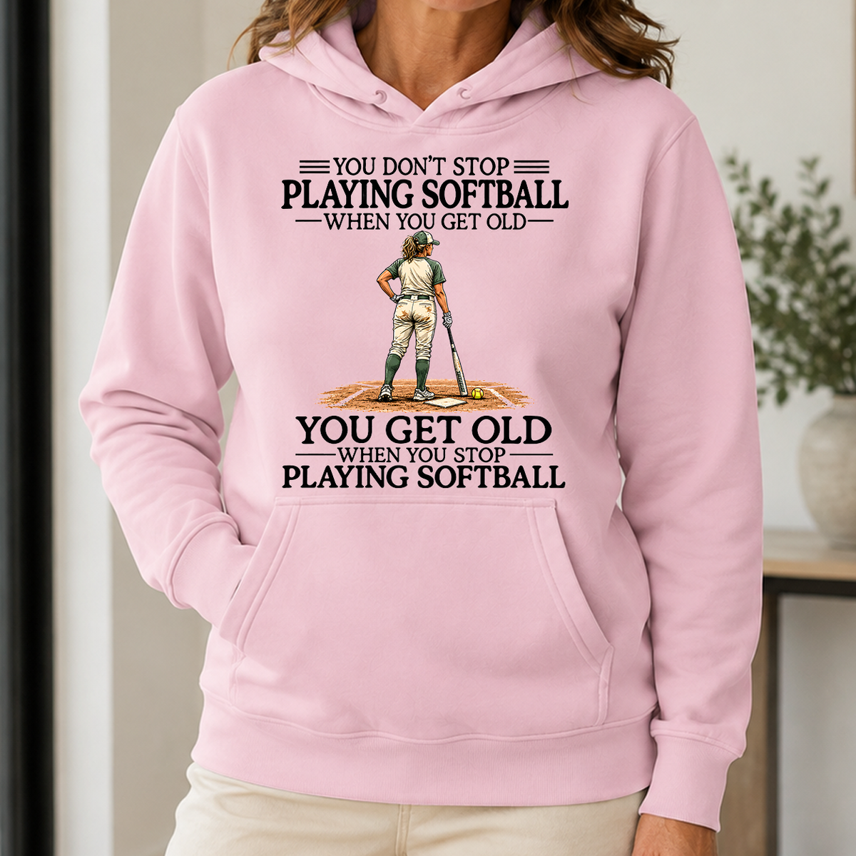 Don't Stop Playing Softball - 5-HS2D-LightPink