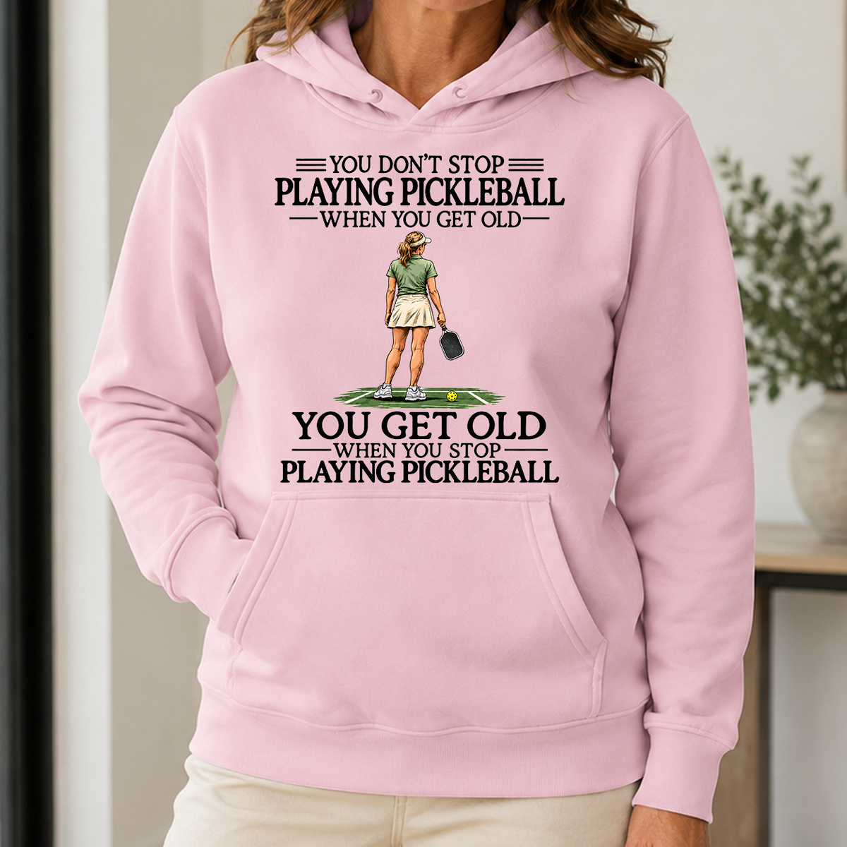 Don't Stop Playing Pickleball - 5-HS2D-LightPink