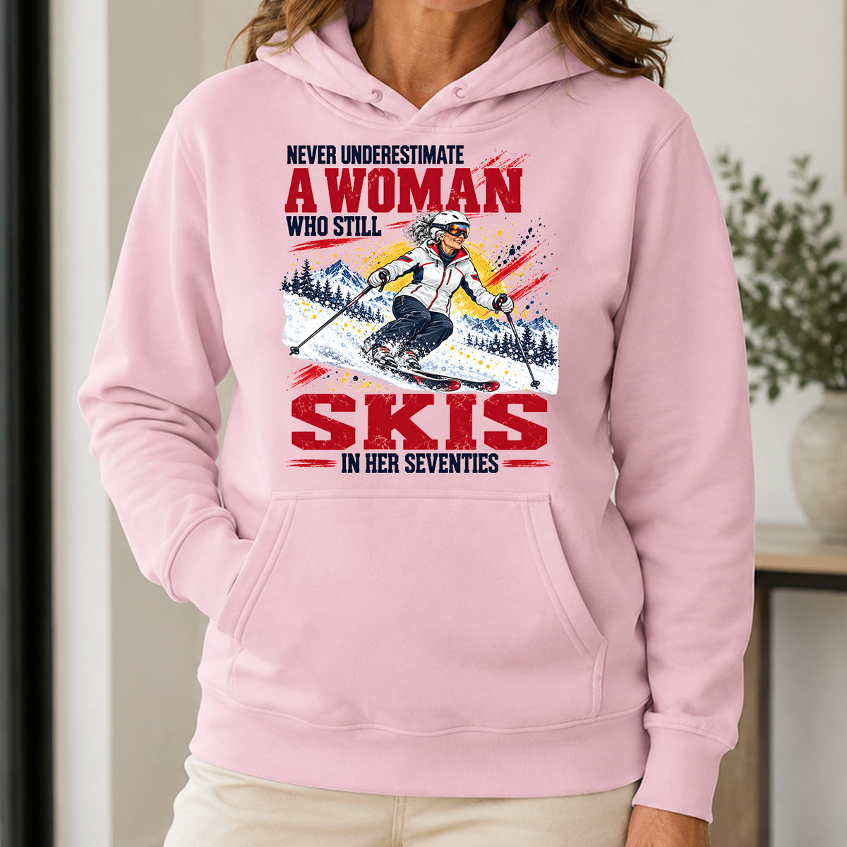 A Woman Still Skis In Her 70s - 5-HS2D-LightPink