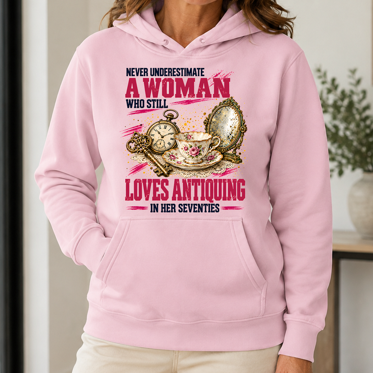 A Woman Still Loves Antiquing In Her Seventies - 5-HS2D-LightPink