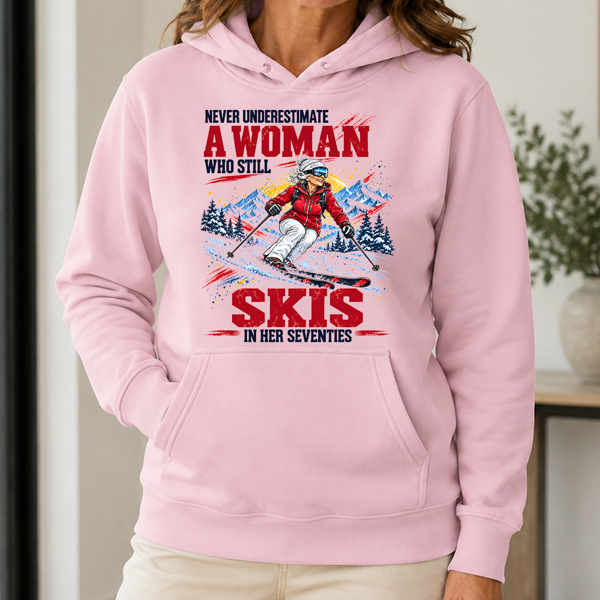 A Woman Still Skis In Her 70s - 5-HS2D-LightPink