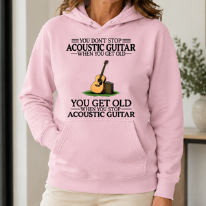 Don't Stop Playing Acoustic Guitar Vintage Art - 5-HS2D-LightPink