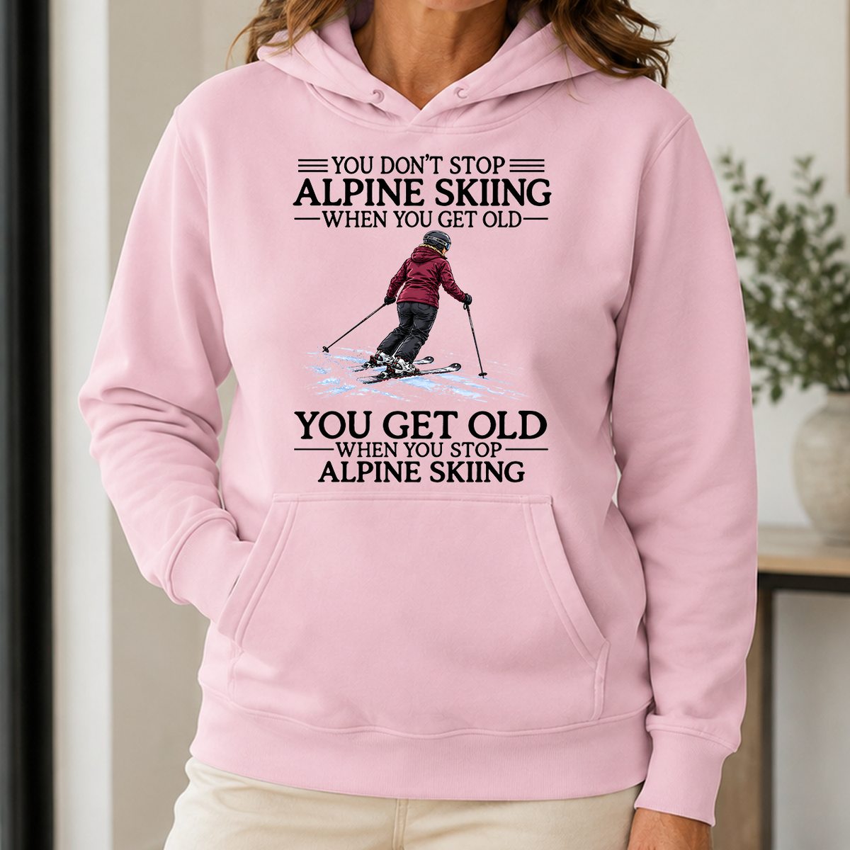 Don't Stop Alpine Skiing Woman - 5-HS2D-LightPink