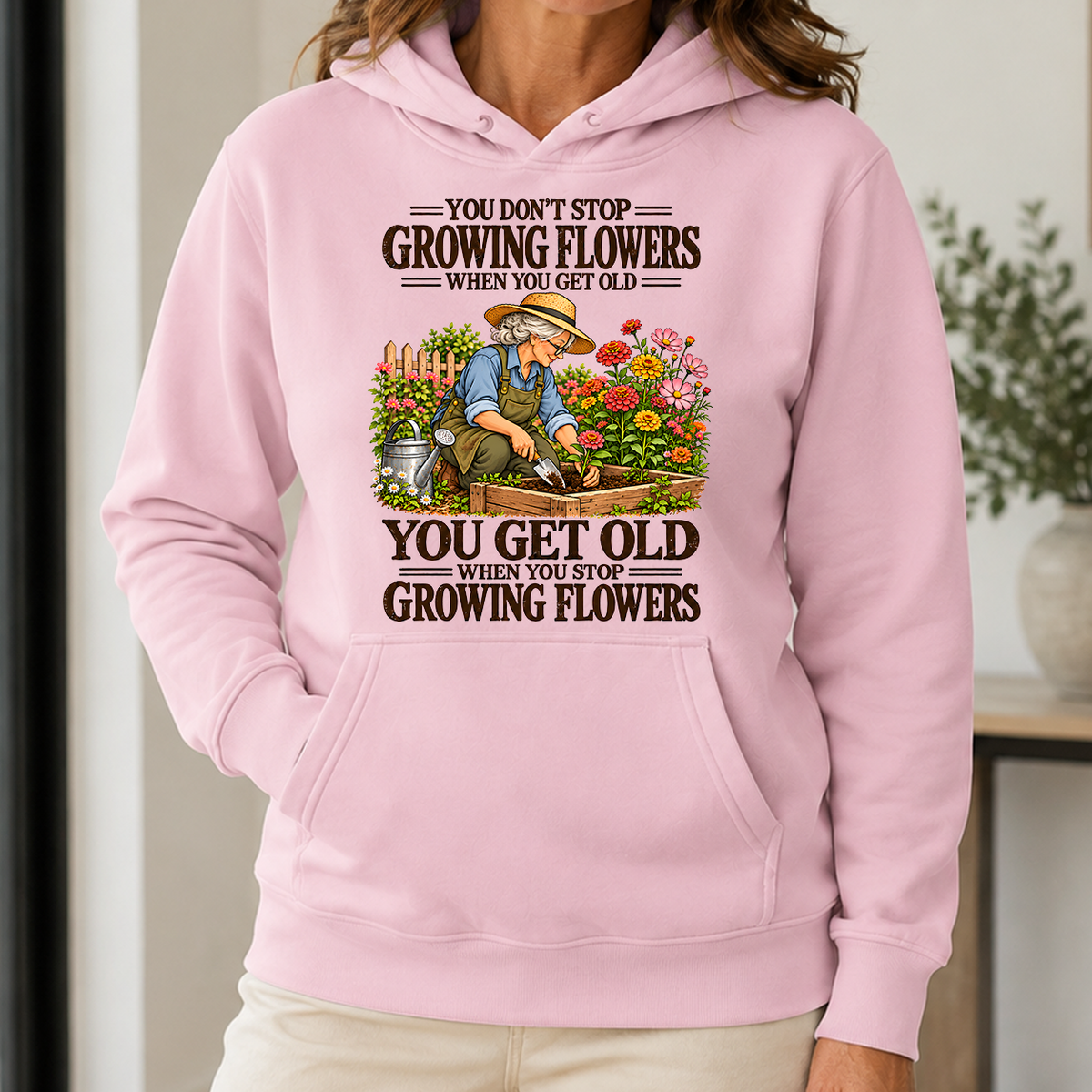You Get Old When You Stop Growing Flowers - 5-HS2D-LightPink