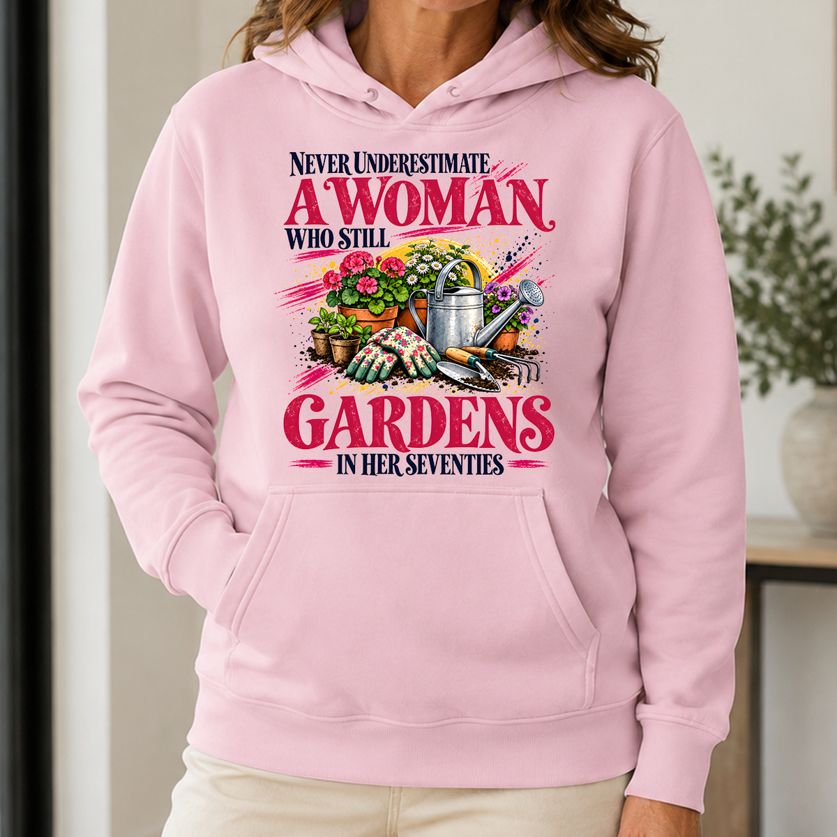 A Woman Still Gardens In Her Seventies - 5-HS2D-LightPink