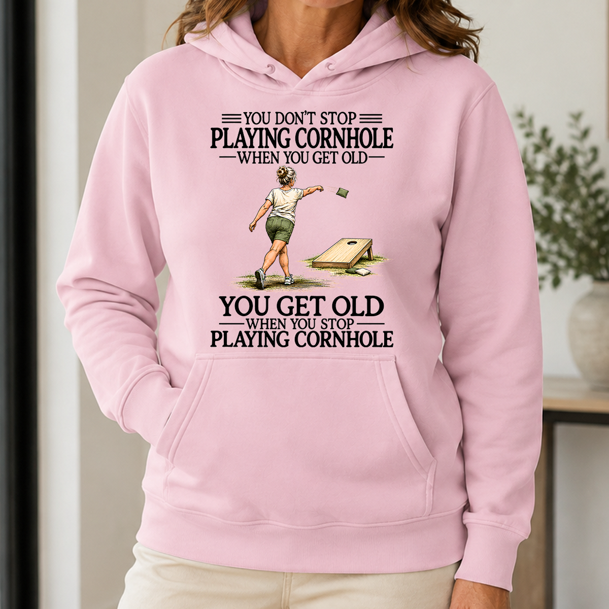 Don't Stop Playing Cornhole - 5-HS2D-LightPink