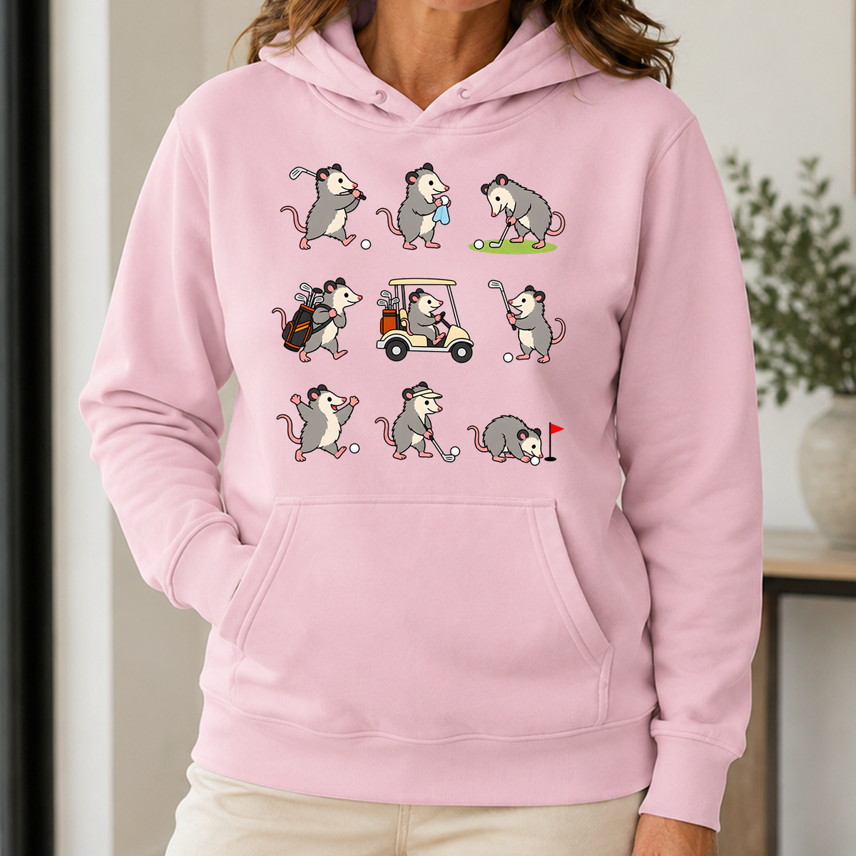 Funny Opossum Golf - 5-HS2D-LightPink