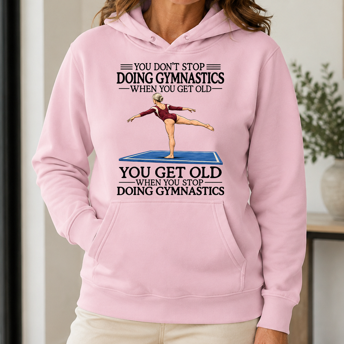 Don't Stop Doing Gymnastics Woman - 5-HS2D-LightPink