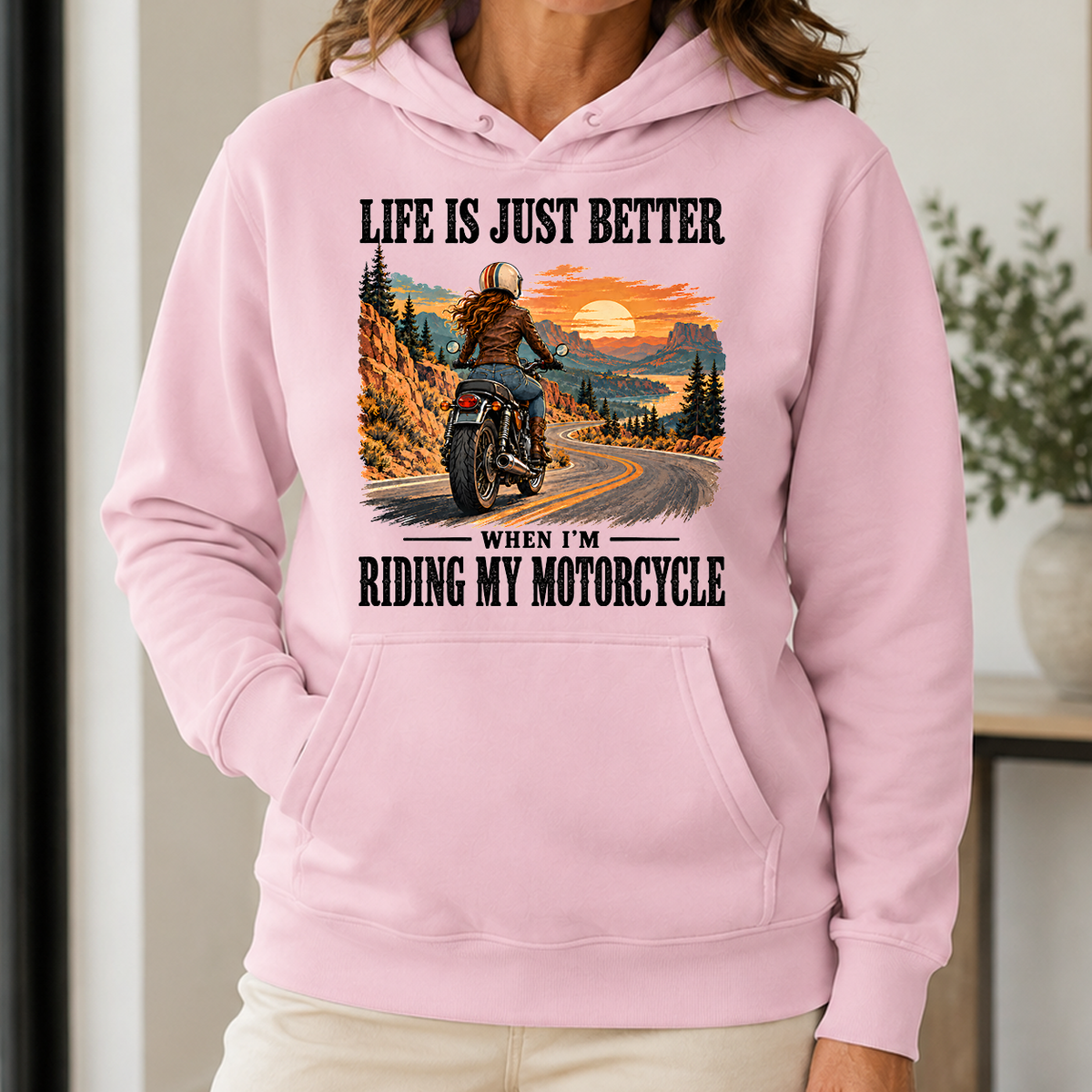 Life Is Just Better When I'm Riding My Motorcycle - 5-HS2D-LightPink