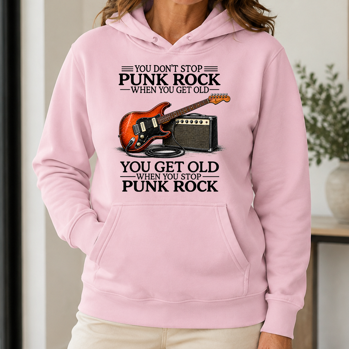 Don't Stop Playing Punk Rock Vintage Art - 5-HS2D-LightPink