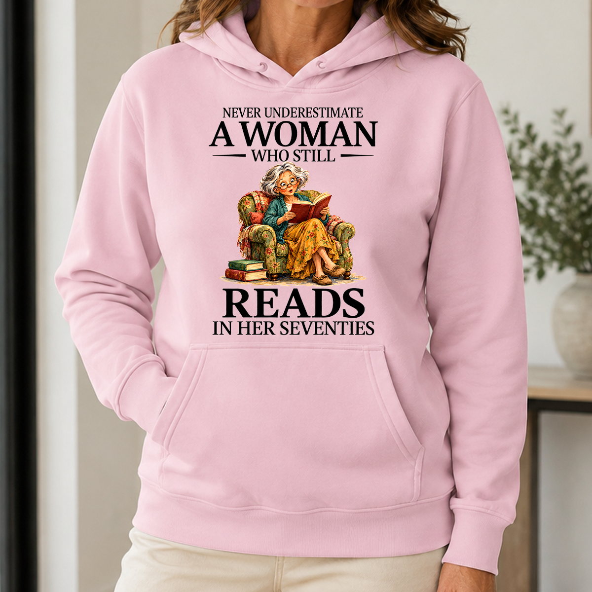 Funny A Woman Still Reads In Her Seventies - 5-HS2D-LightPink
