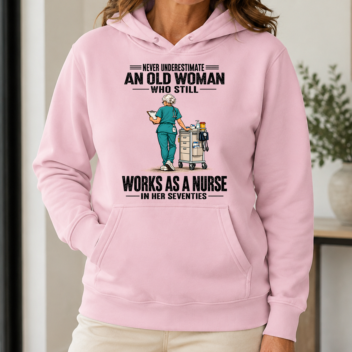 An Old Woman Still Works As A Nurse In Her 70s - 5-HS2D-LightPink