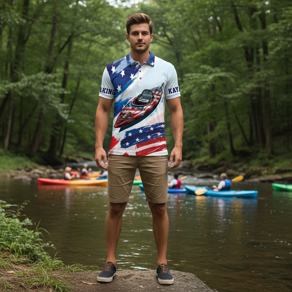 Custom Name Kayaking America All Over Print Shirt