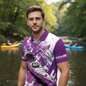 Custom Name Kayaking Purple All Over Print Shirt