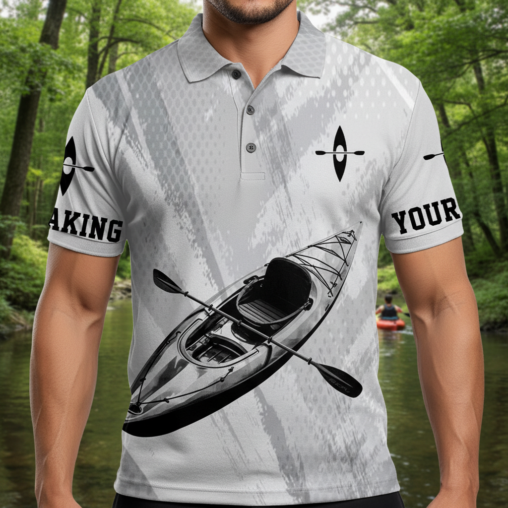 Custom Name Kayaking Black And White All Over Print Shirt